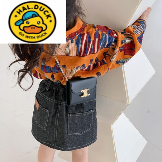 HAL.DUCK Girls' Shirts Spring and Autumn New Children's Style Retro Printed Korean-style Shirts for Children Corduroy Tops Coral Shirts 130 cm (130cm)