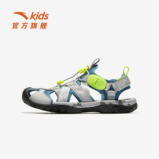 ANTA Children's Shoes Children's Sandals Men's Big Children's Shoes 2025 Summer New Outdoor Baotou Outdoor Sports River Tracing Beach Shoes Boys Bluestone Blue/Mud Lime-2 34