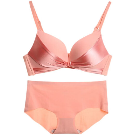 Victoria's Secret Victoria's Secret Front Button Bra Women's Wireless Thickened Push Up Small Bra Breast Reducing Underwear Set Black Single Piece 70A 32