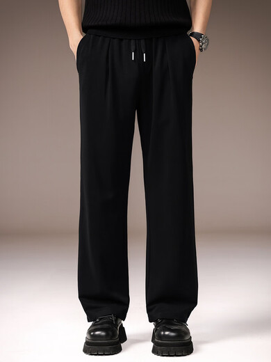 Precious color high-end trendy cool comfortable vertical straight pants for men spring and summer new high quality solid color simple versatile casual pants off-white S suitable for 90-110Jin Jin equals 0.5 kg