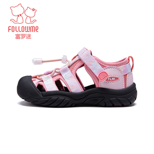 Fuluo Mi Girls Sports Sandals Summer New Fashion Casual Outdoor Shoes Children's Non-Slip Breathable Beach Shoes Pink 27