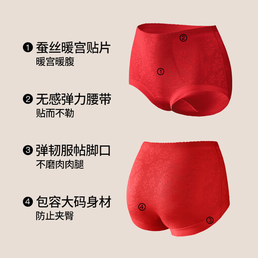 Qianami gift box red underwear for women in the zodiac year, big breast slimming and lifting body shaping bra set, big red set M (75BCD/70E)