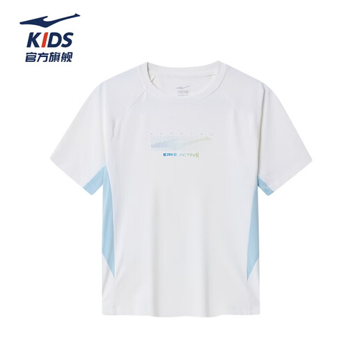Hongxing Erke children's clothing children's short-sleeved T-shirt boys 2026 summer new sports ice-feel quick-drying stretchable soft sweater white 130