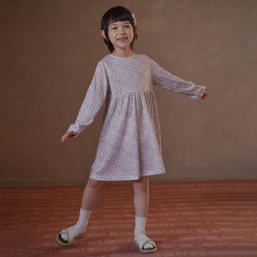 Haqi Children's Clothing Spring and Autumn Children's Long Sleeve Dress Sweet Floral Girls Mid-Length Skirt Girls Spring Clothing 2026 New Floral 110