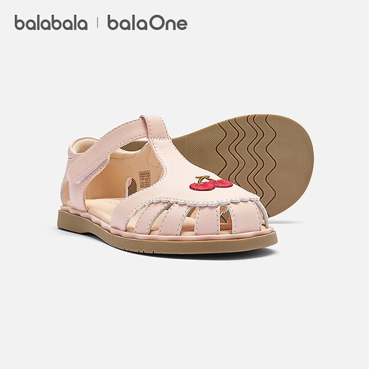 BalaOne children's shoes, children's sandals, girls' 2026 summer new style exquisite embroidered casual shoes, pink tone 60001 28 (foot length 16.8-17.2/inner length 18.3)