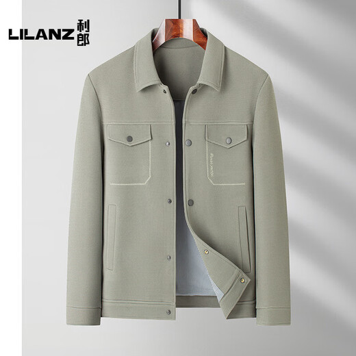 LILANZ 2026 Spring and Autumn New Casual Lapel Trendy Jacket for Young and Middle-aged Fashion Trendy Versatile Long-Sleeved Men's Jacket Brown L 175
