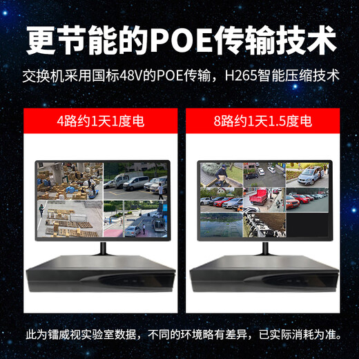 镭威视800万监控器全套设备摄像头室外防水手机远程高清夜视POE有线工厂车间小区商用超市套装送显示屏 800万4路套装+送显示屏【热销】 推荐【95%客选】选2T硬盘免费升级3T