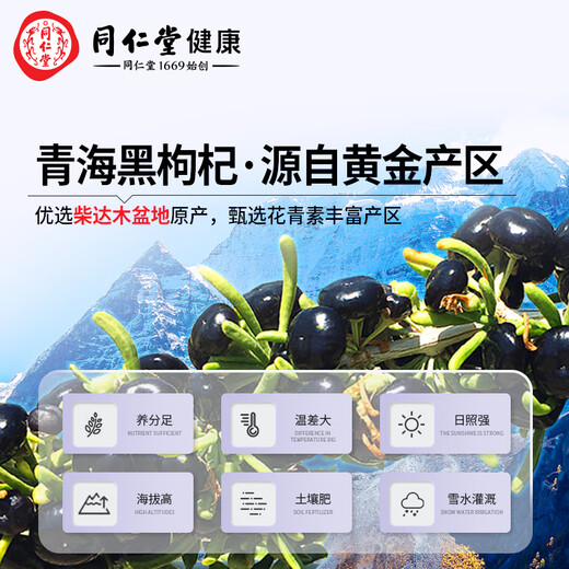 同仁堂 黑枸杞原浆(60袋)100%青海黑枸杞富含原花青素滋补营养品送长辈