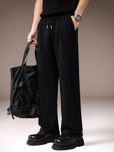 Precious color high-end trendy cool comfortable vertical straight pants for men spring and summer new high quality solid color simple versatile casual pants off-white S suitable for 90-110Jin Jin equals 0.5 kg