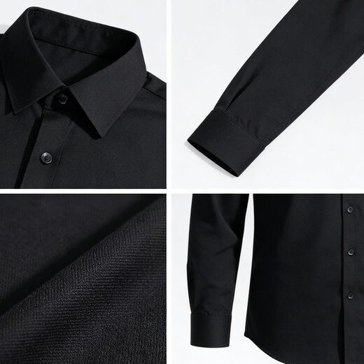 Playboy (PLAYBOY) long-sleeved shirt men's 2026 spring and autumn business casual non-iron solid color shirt workwear professional formal work clothes white S 80Jin Jin equal to 0.5 kg or less