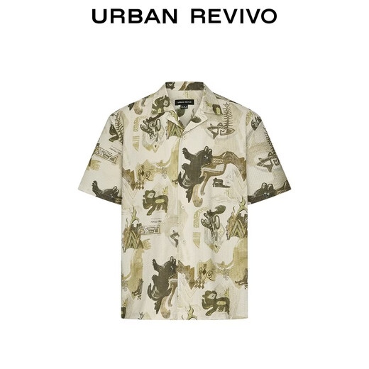 UR2026 Summer New Men's Casual Personalized Creative Printed Lapel Cardigan Shirt UML260031 Multicolor S