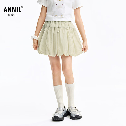 Annil children's clothing girls full-waist woven short skirt 2026 summer new style Chunshan Apricot 150