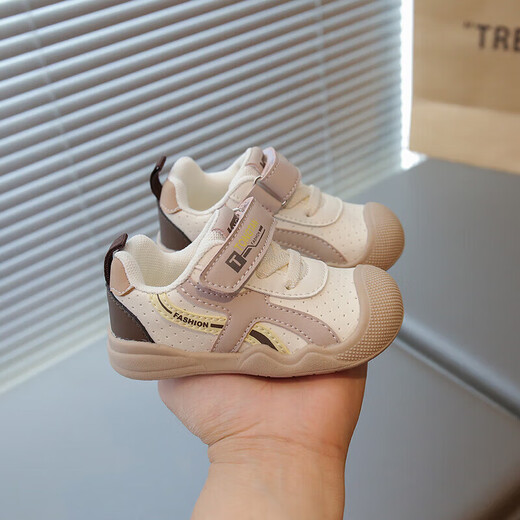 Dr. Kong (DR KONG) infant and toddler shoes for boys, new leather soft sole, non-slip, waterproof, sports functional shoes for girls, pink, label cut and removed from cabinet, 12.5 cm inner length