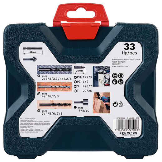 BOSCH metalworking, woodworking, and masonry bit drill bit mixed set X33 (33 pieces)