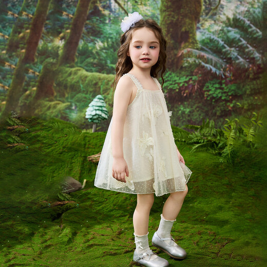ASK JUNIOR children's skirt summer new children's sleeveless suspender skirt girls mesh skirt princess skirt performance skirt