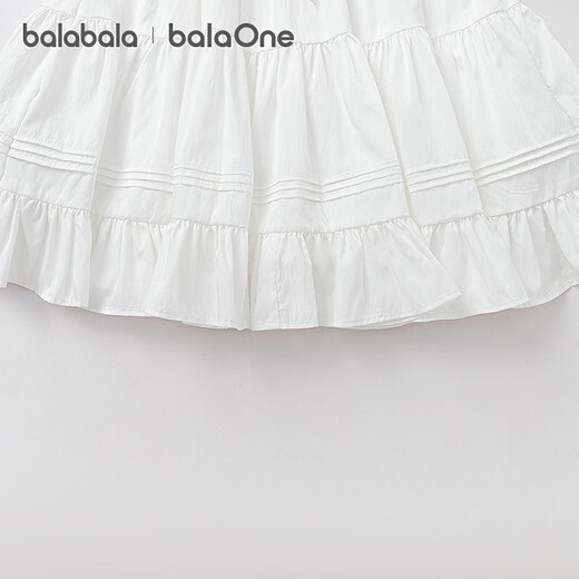 Balabala children's clothing children's half skirt girls 2026 summer new style sweet short skirt for children and big children with bows original white 10101 100