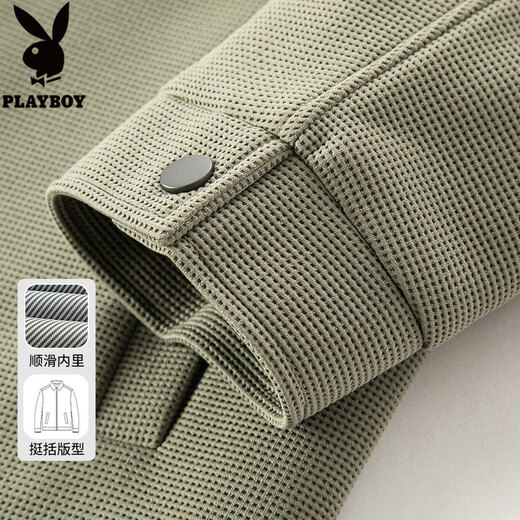 花花公子男士夹克春秋季新款潮牌百搭工装茄克衫中青年翻领高级感休闲外套