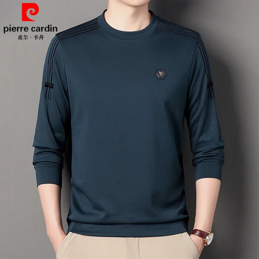 
Pierre cardin brand waffle long-sleeved T-shirt round neck pure cotton sweatshirt loose elastic versatile solid color men's base shirt top t 6625 meters white 165/M size [recommended weight 100-125 Jin [Jin equals 0.5 kg]]