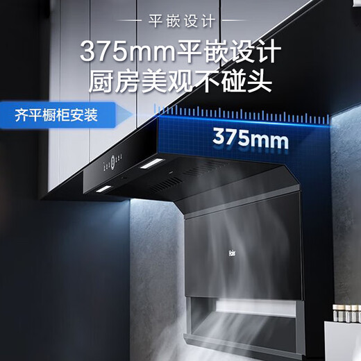 海尔抽油烟机30立方大吸力家用顶侧双吸油烟机燃气灶具炉灶套装厨房三件套一级能效以旧换新Leader 【450】25m³大吸力单烟机