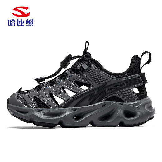 HOBIBEAR children's frame shoes boys and girls sandals summer mesh breathable lightweight sports river sandals 623199 black gray 35
