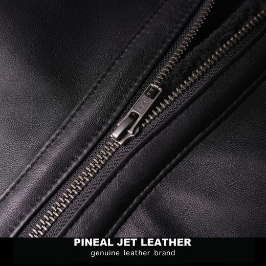 PJL Father's Day gift for dad and husband, practical men's lapel leather jacket, off-season event, black M (130Jin Jin is equal to less than 0.5kg)