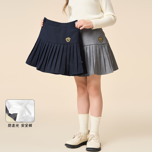Montagnard middle-aged and older children's summer high-waisted pleated skirt, fresh and girly 2026 versatile short skirt, simple design, literary style skirt