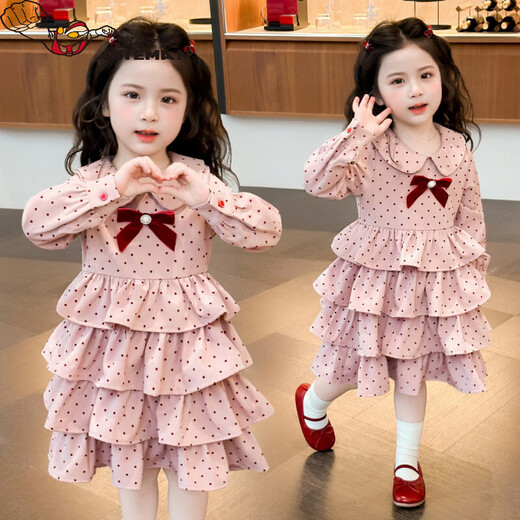 Ultraman girls spring and autumn fluffy skirt spring 2026 new children's style spring dress baby girl princess skirt pink 90 cm