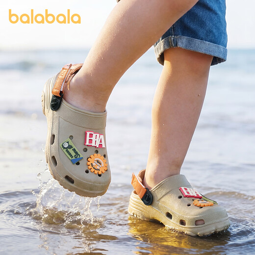 Balabala children's slippers summer boys indoor cute hole shoes boy baby sports soft sole lightweight cartoon beach shoes
