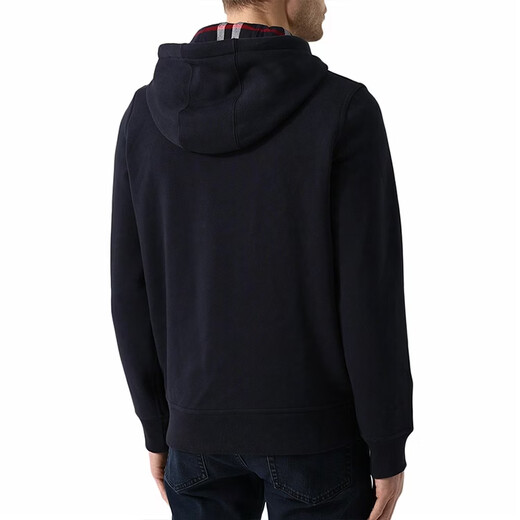 BURBERRY lined plaid plain zipper hooded sweatshirt jacket for men and women, black S