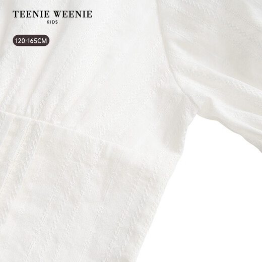 Teenie WeenieTeenie WeenieTeenie Weenie Kids bear children's clothing 26 years new style girls lady cotton jacquard puff short-sleeved shirt off-white 165cm