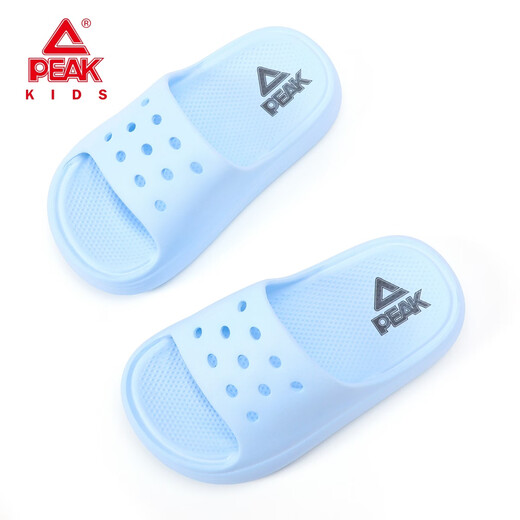 PEAK slippers for children 2026 new thick-soled boys' non-slip beach indoor and outdoor non-slip bathing sports girls' slippers Sky Blue 24-25 Inner length 16cm/foot length 15-15.7cm