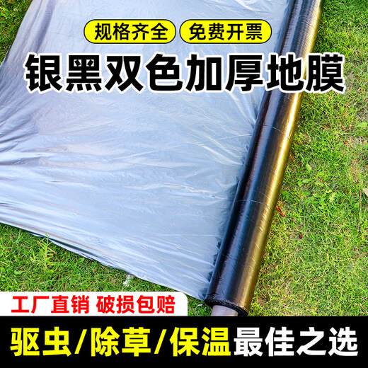 Gefuya Mulch Weeding Cloth Silver and Black Two-color Thickened Mulch Film for Agricultural Vegetable Planting Insect-proof Film Insulation and Moisturizing Plastic Film 20Jin Jin is equal to 0.5kg Silver Black 2s 06 meters wide 700 meters long for field use and can be stepped on