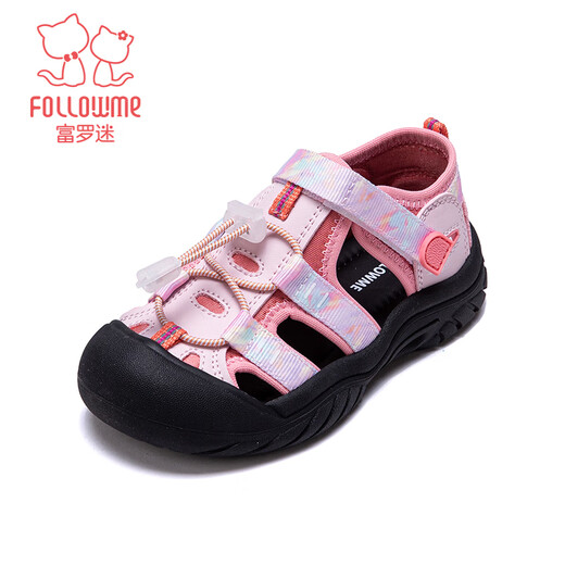 Fuluo Mi Girls Sports Sandals Summer New Fashion Casual Outdoor Shoes Children's Non-Slip Breathable Beach Shoes Pink 27