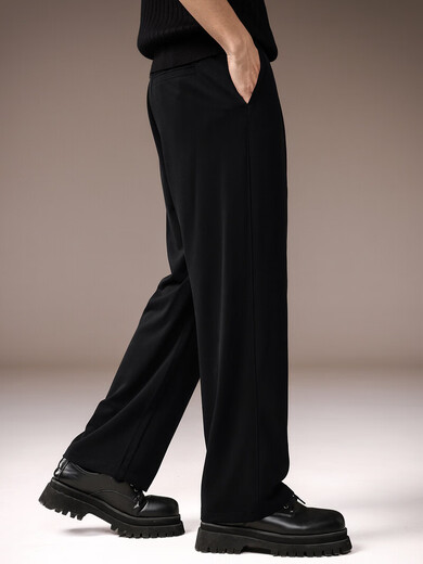 Precious color high-end trendy cool comfortable vertical straight pants for men spring and summer new high quality solid color simple versatile casual pants off-white S suitable for 90-110Jin Jin equals 0.5 kg