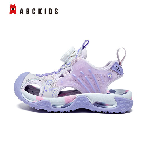 ABC KIDS summer children's sandals for boys and girls, toe-toe beach shoes, medium and large children's sports and casual shoes, purple 27