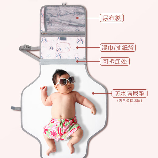 其他婴儿便携换尿不湿垫尿布垫外出母婴包隔尿垫宝宝折叠收纳袋防水 可爱章鱼