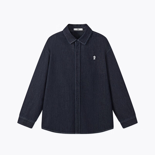 MQD Boys College Style Workwear Lapel Washed Denim Shirt