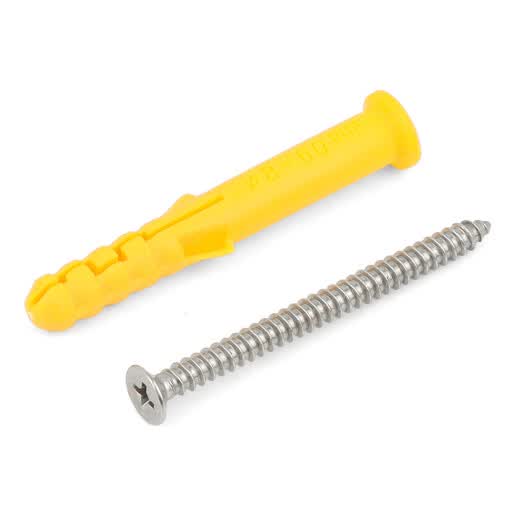 Huxin stainless steel small yellow croaker plastic expansion tube expansion screw expansion plug rubber plug wall plug expansion bolt 6/8/10mm self-tapping screw M6*60+ stainless steel nails (50 sets)