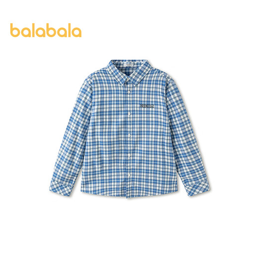 Balabala children's clothing children's long-sleeved shirt girls and boys 2026 spring plaid same style in shopping malls