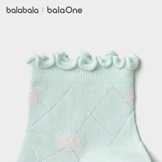 Bala Bala One Bala Bala Children's Socks Summer New Mesh Breathable Girls' Socks Sweet Five Pairs Blue and White Tone 00381 3-5 Years Old