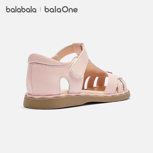 BalaOne children's shoes, children's sandals, girls' 2026 summer new style exquisite embroidered casual shoes, pink tone 60001 28 (foot length 16.8-17.2/inner length 18.3)