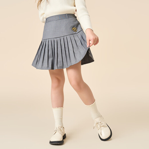 Montagnard middle-aged and older children's summer high-waisted pleated skirt, fresh and girly 2026 versatile short skirt, simple design, literary style skirt