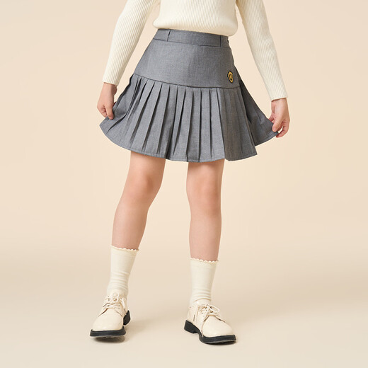 Montagnard middle-aged and older children's summer high-waisted pleated skirt, fresh and girly 2026 versatile short skirt, simple design, literary style skirt