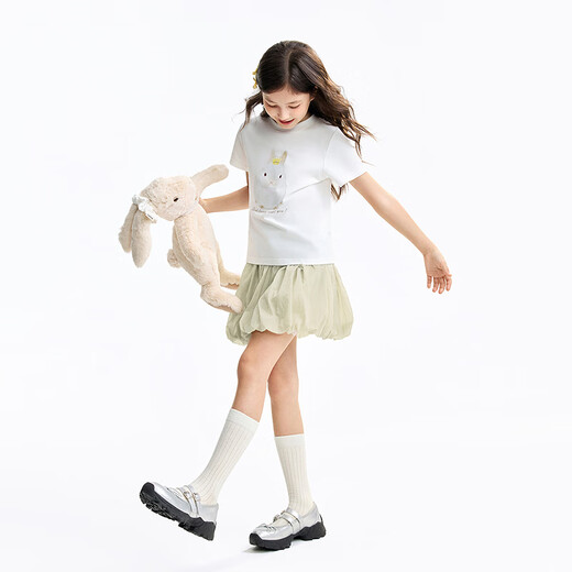 Annil children's clothing girls full-waist woven short skirt 2026 summer new style Chunshan Apricot 150