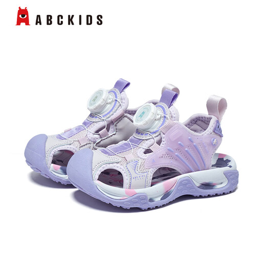 ABC KIDS summer children's sandals for boys and girls, toe-toe beach shoes, medium and large children's sports and casual shoes, purple 27