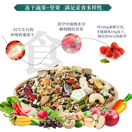 Kaiyuan (KO) full price monk parrot feed (1200g) Ji Xingren series monk parrot special food