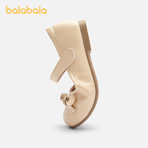 BALABALA balaOne BALABALA children's princess shoes for girls 2025 new spring and autumn sweet princess soft-soled shoes off-white 10301 24 (foot length 14.3-14.7/inner length 15.7)