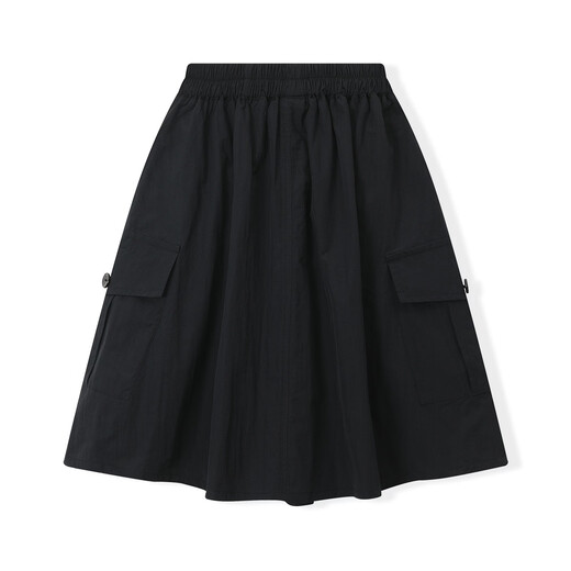 Montagnard summer high-waisted skirt for middle-aged and older children. Super cute patch pockets on both sides for girls to go out. Campus style versatile high-simple long skirt.