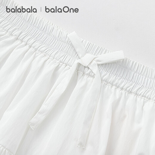 Balabala children's clothing children's half skirt girls 2026 summer new style sweet short skirt for children and big children with bows original white 10101 100