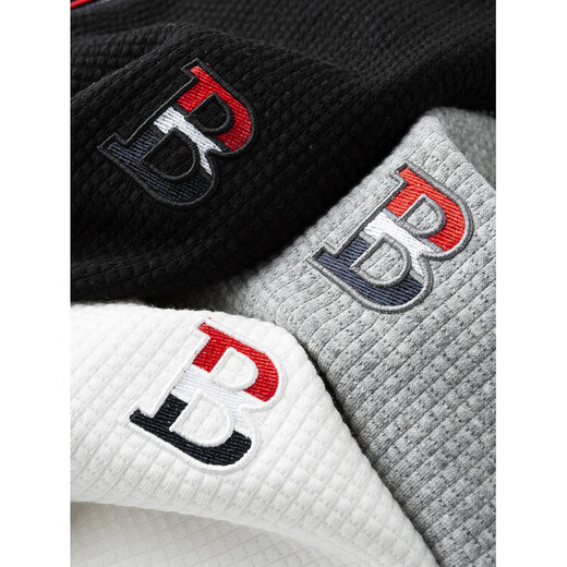 B PRORSUM Burberry zipper stand collar sweatshirt spring and autumn new fashion trend slim men's cotton T-shirt black M 165